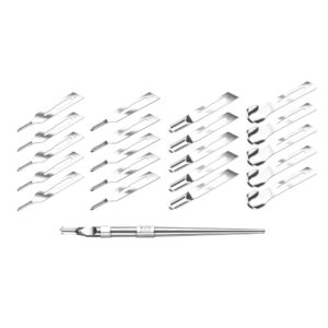 Assortimento di lame per sgorbie con porta lama per sgorbie